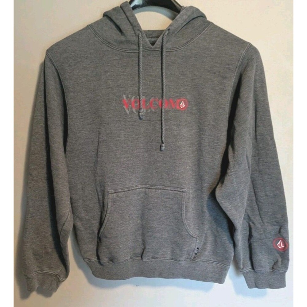 Vintage Y2K Volcom Grey Pullover Hoodie Skater Surf Women's Size Large